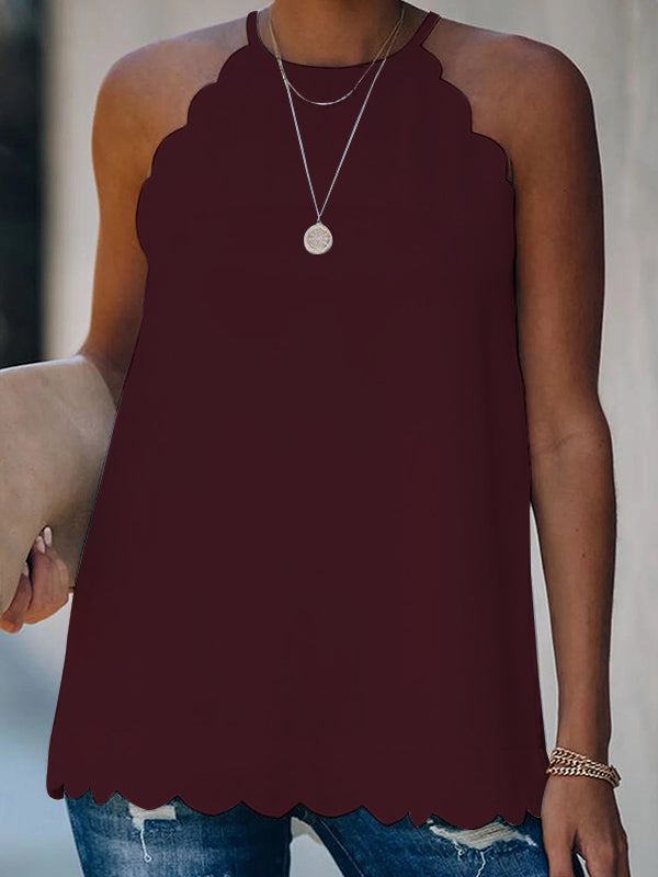 Simple White Halterneck Petals Vest