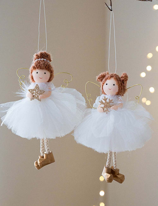 White Tulle Skirt Angel Girl Christmas Tree Hanging
