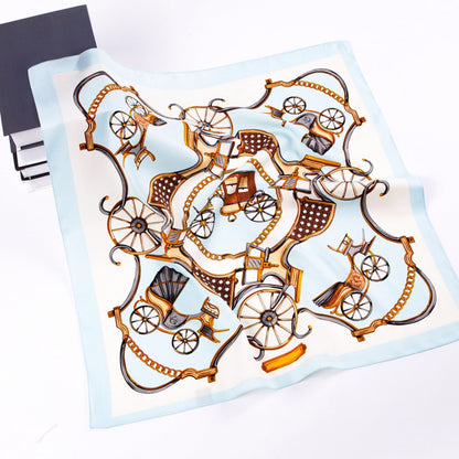 Scarvii - Pumpkin Carriage Print Square Scarf - Vintage &amp; Playful