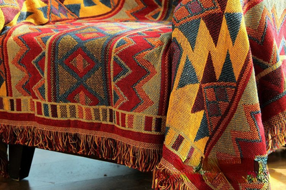 Cotton Woven Carpet Sofa Towel Knitted Thick Bohemian Bed Blanket Cover Blanket Sofa Blanket