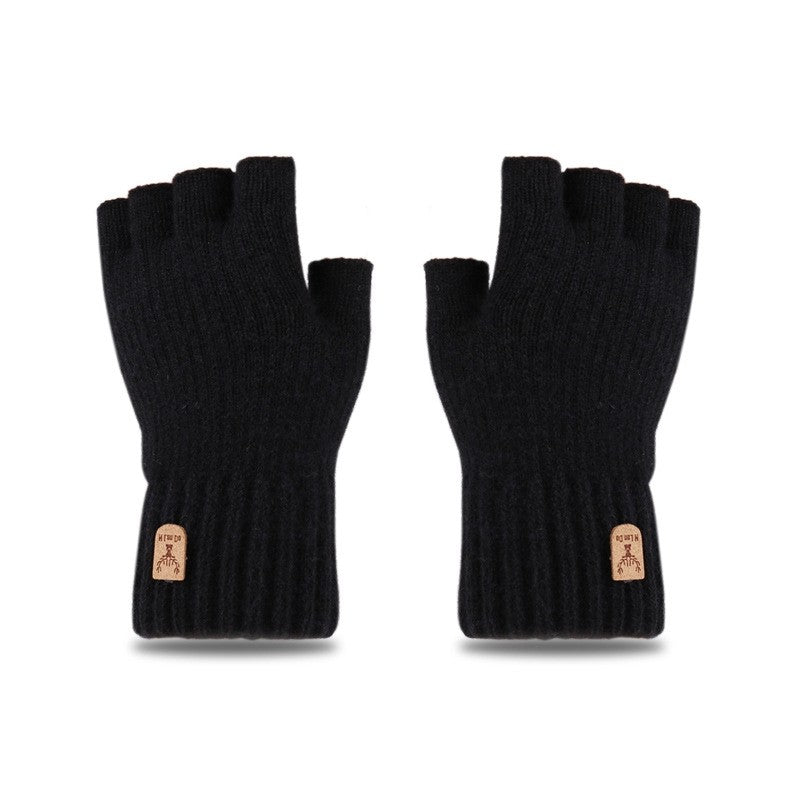 Men's Half Finger Knitted Gloves