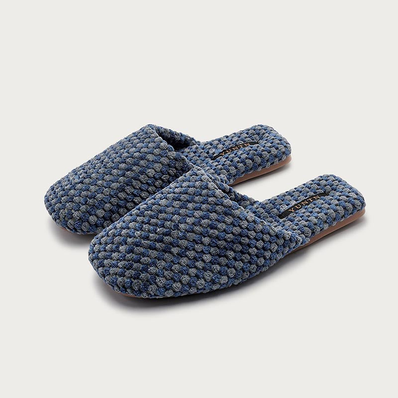 Color Block Cozy Textured Woven Slippers