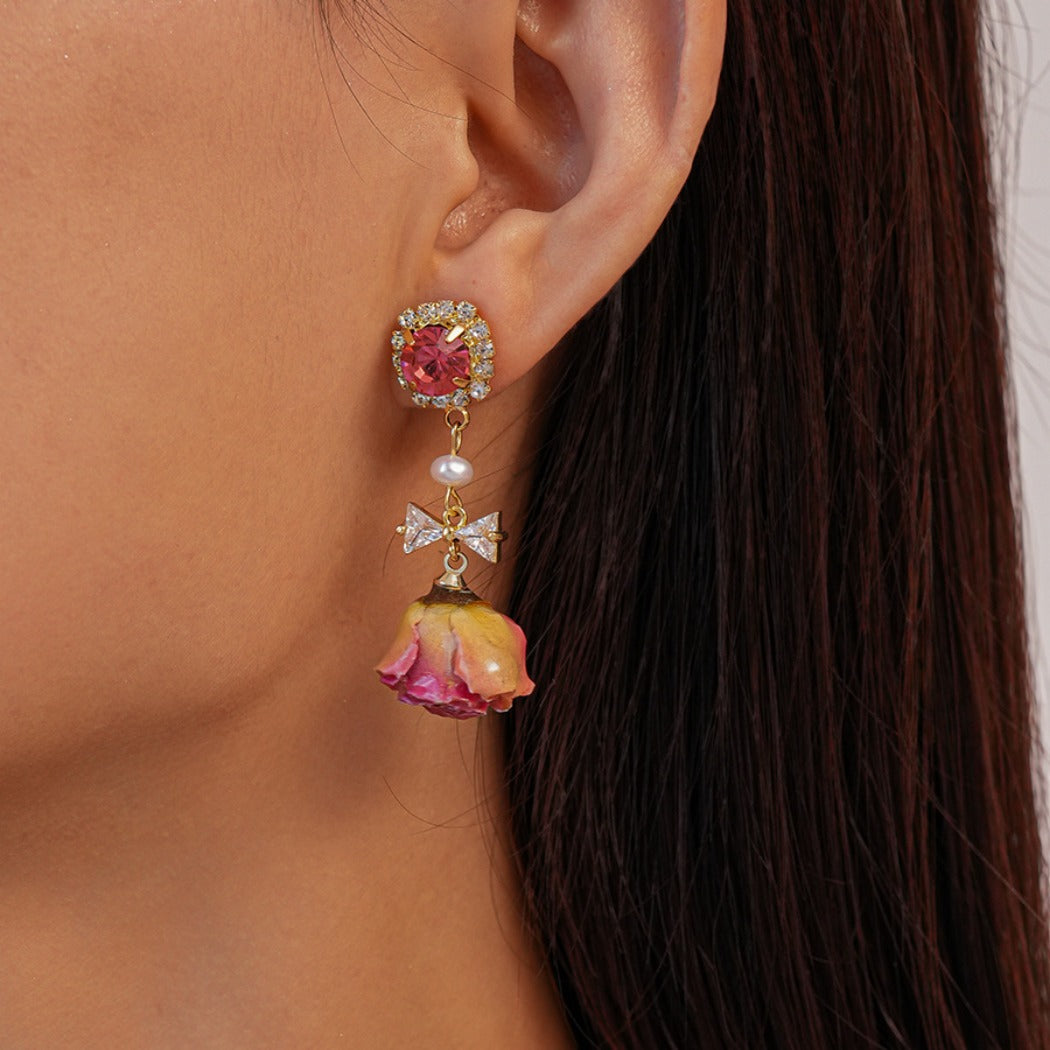 Earwish - Crystal Bow Earrings - Timeless Elegance