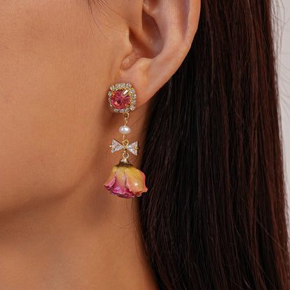 Earwish - Crystal Bow Earrings - Timeless Elegance