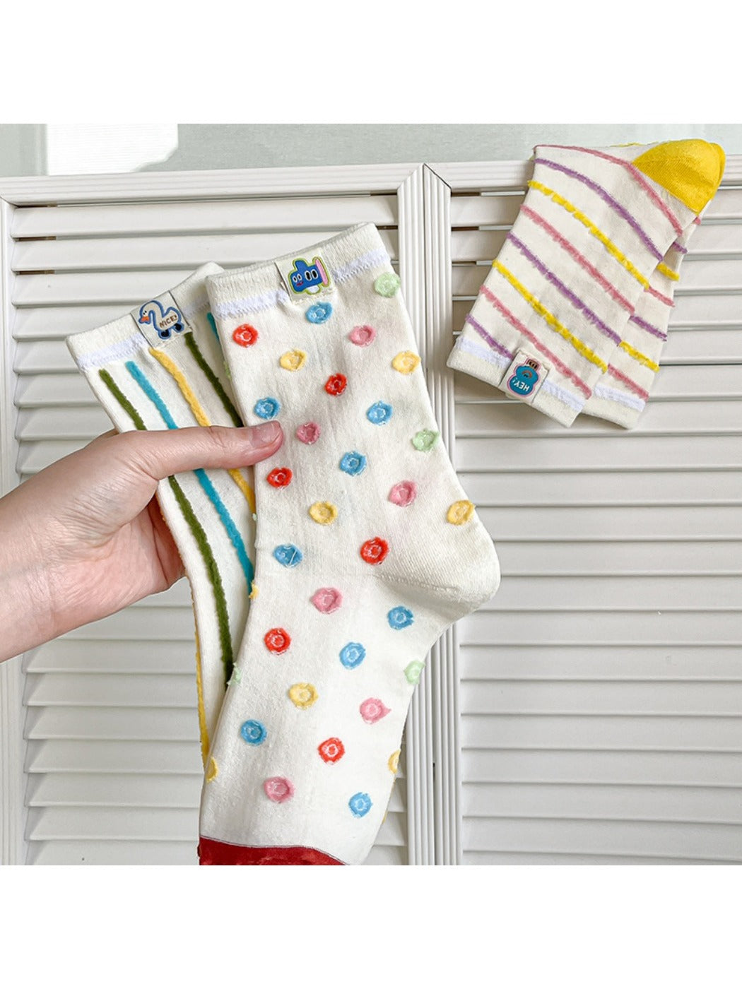 Rufia - Playful Cartoon Crew Socks
