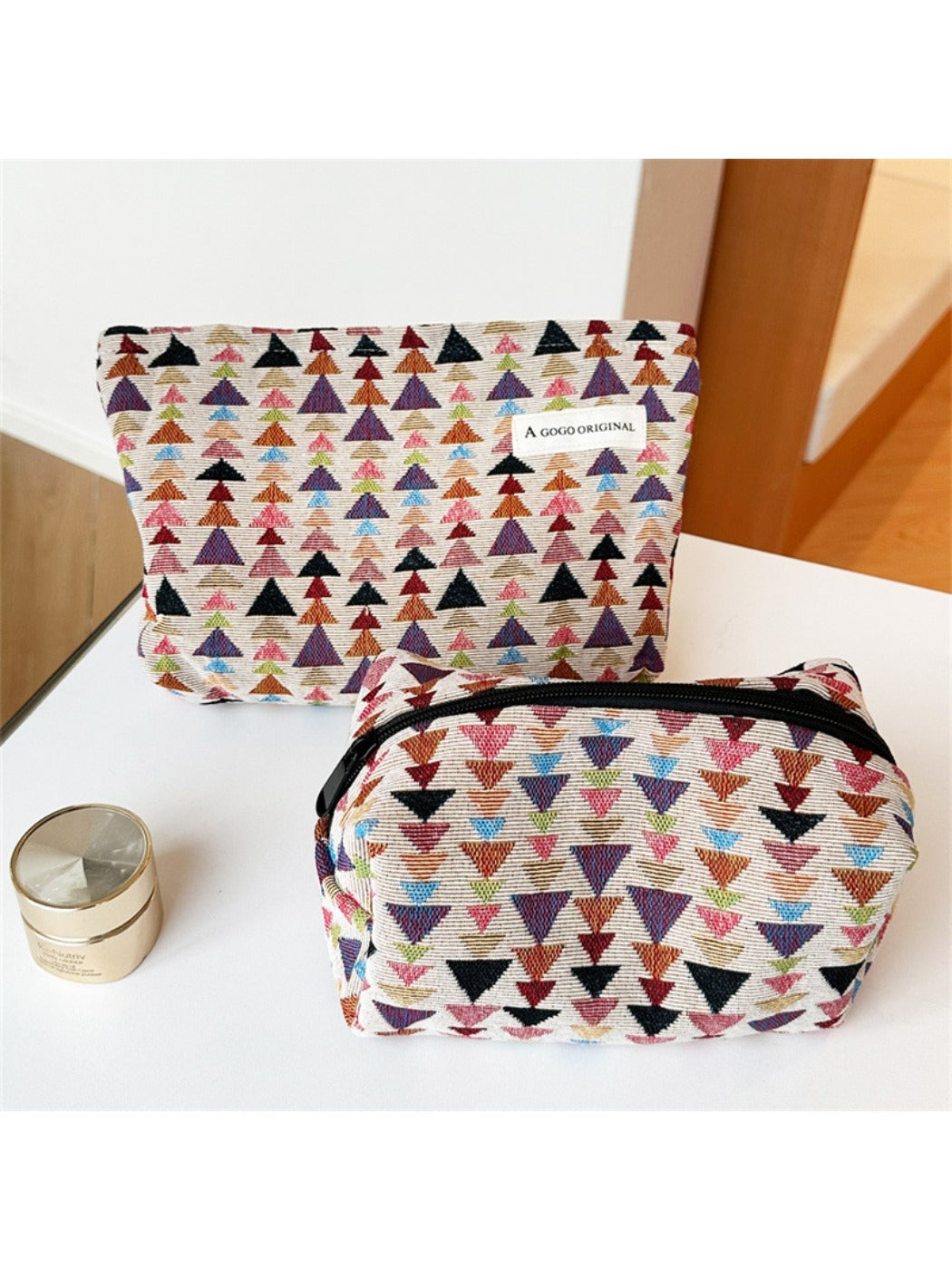 Cosbai - Fun Pine-Print Zipper Pouch - Playful &amp; Chic