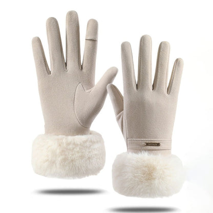 Winter Soft Windproof Thick Fleece Thermal Gloves