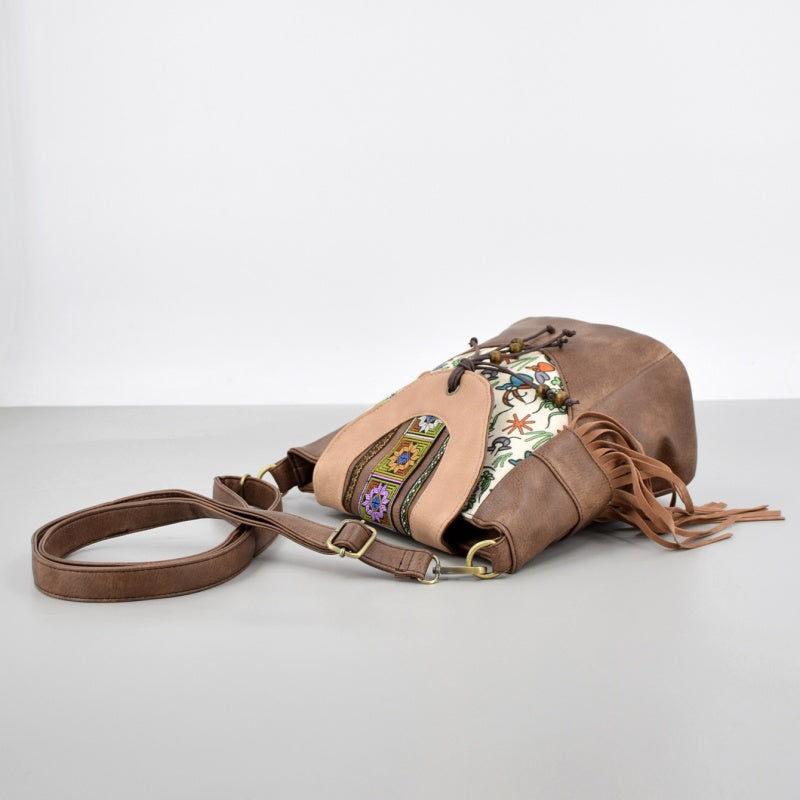 Vintage Stitching Embroidered PU Bag