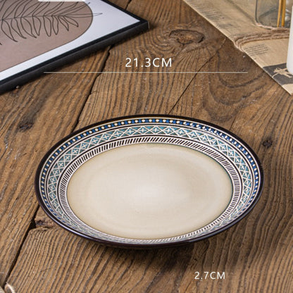 Ciro - Bohemian Style Ceramic Dinner Plate – 8 Inch