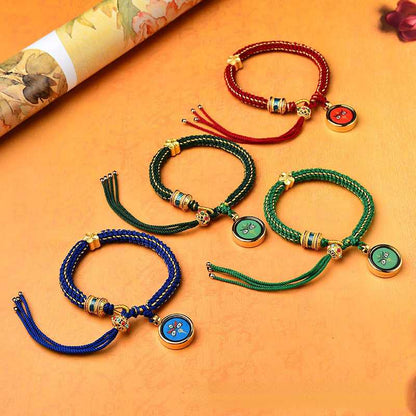 Hand-Painted Thangka Dharma Eye, God Of Wealth Eye, Tibetan Style Handwoven Bracelet