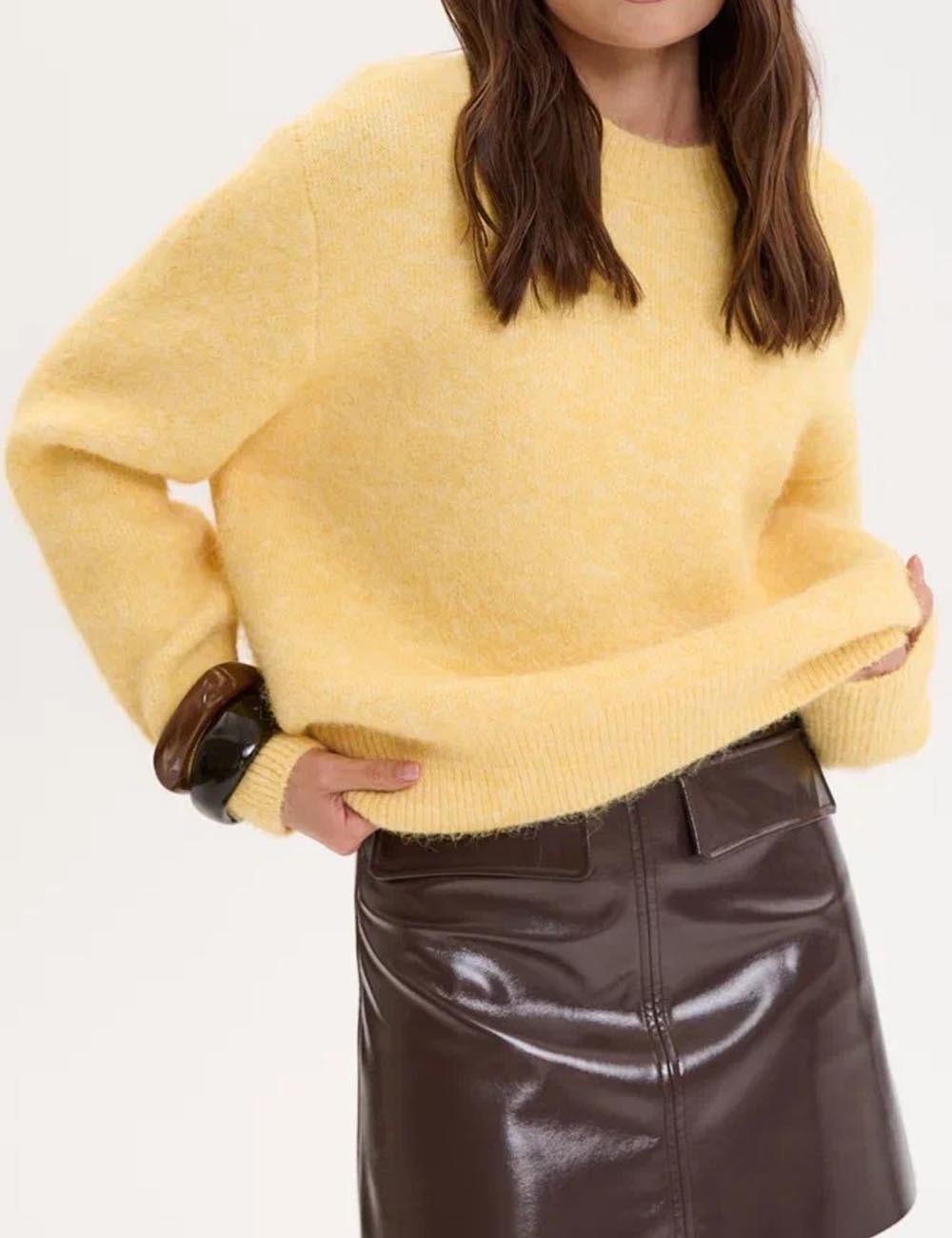 Winter Crew Neck Long Sleeve Pullover Knit Sweater