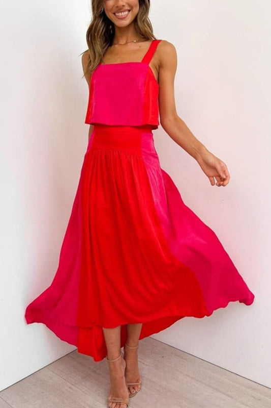 Fashion Color Matching Casual Two-piece Set