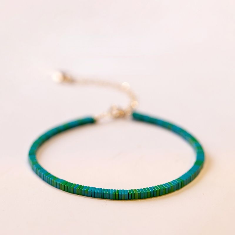 Spring Green Very Fine Turquoise Bracelet Antique Jewelry Vintage K Gold Fresh Green Female Minority Bracelet