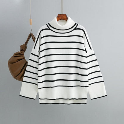 Turtleneck Loose Striped Loose Sweater