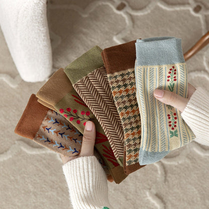 Rufia - Vintage Pattern Women's Socks for Fall &amp; Winter