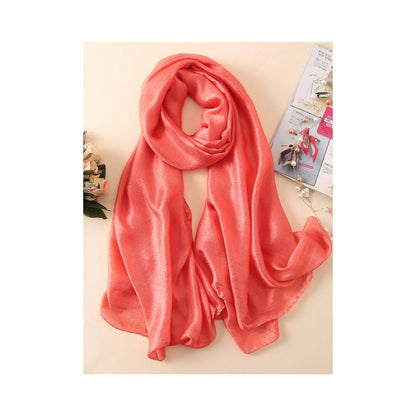 Casual Solid Color Keep Warm Sun Protection Silk Shawl&Scarf