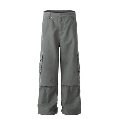High-Waist Straight Leg Cargo Pants Cotton Loose Fit Women's Casual