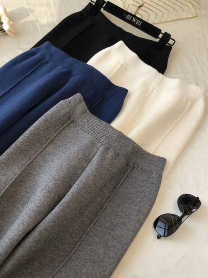 Simple Solid Color Empire Waisted Loose Pants