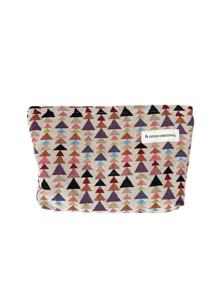 Cosbai - Fun Pine-Print Zipper Pouch - Playful &amp; Chic