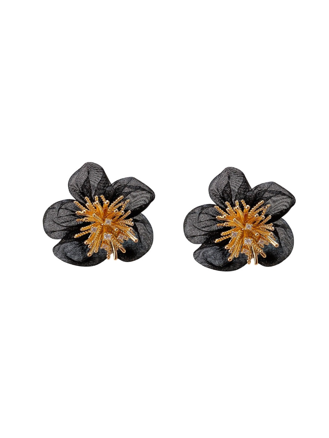 Earwish - Vintage Chiffon Flower Earrings with Fashion Design Sense