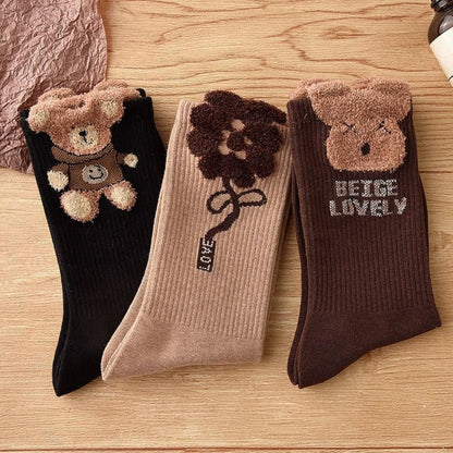 Rufia - Bear Print Winter Socks