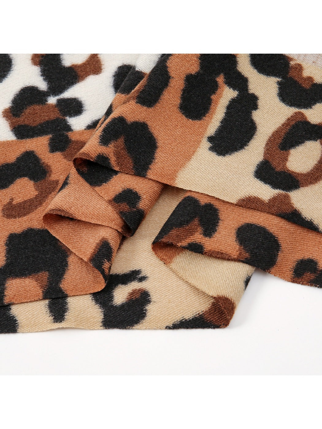 Sscarvii - Leopard Patchwork Tassel Winter Scarf