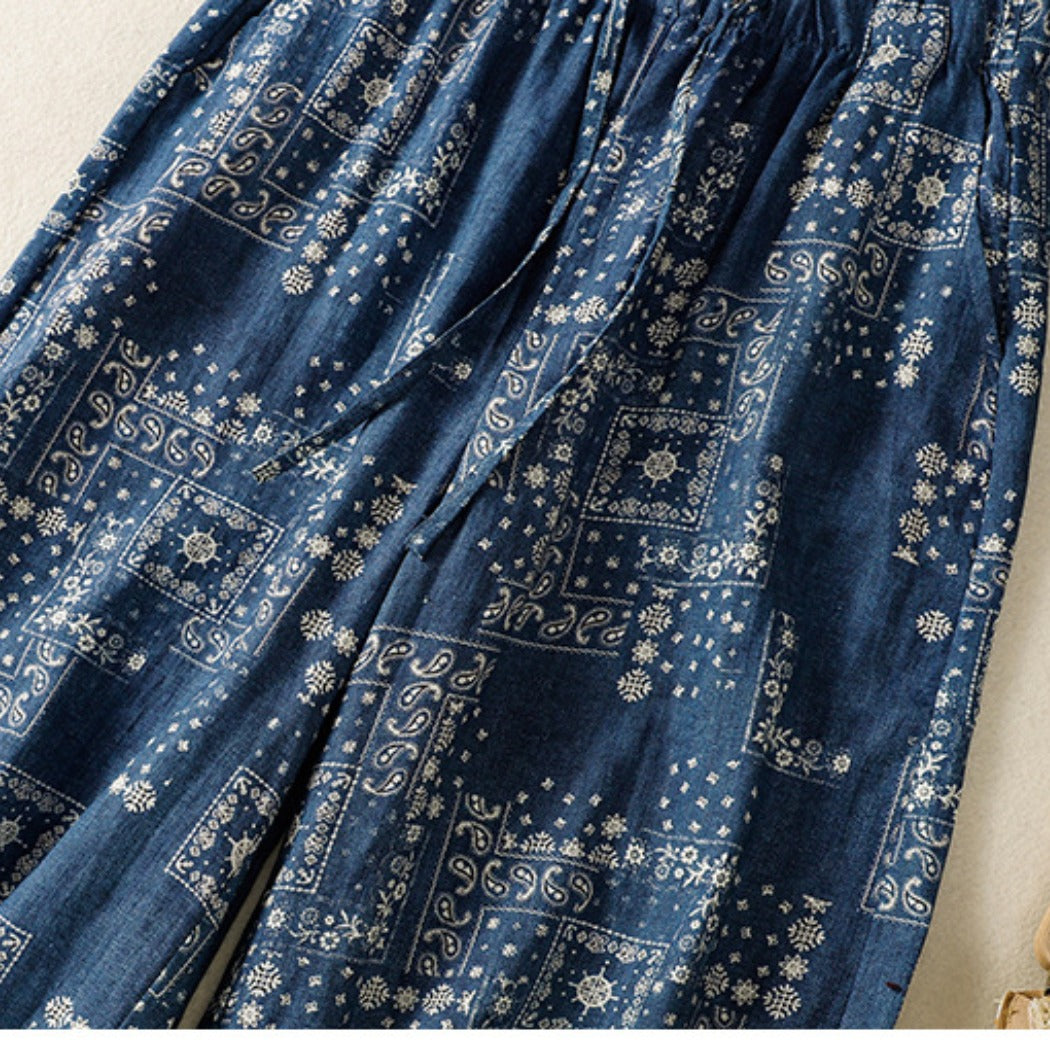 Shea - Boho Print Wide-Leg Pants - Flowy &amp;Soft