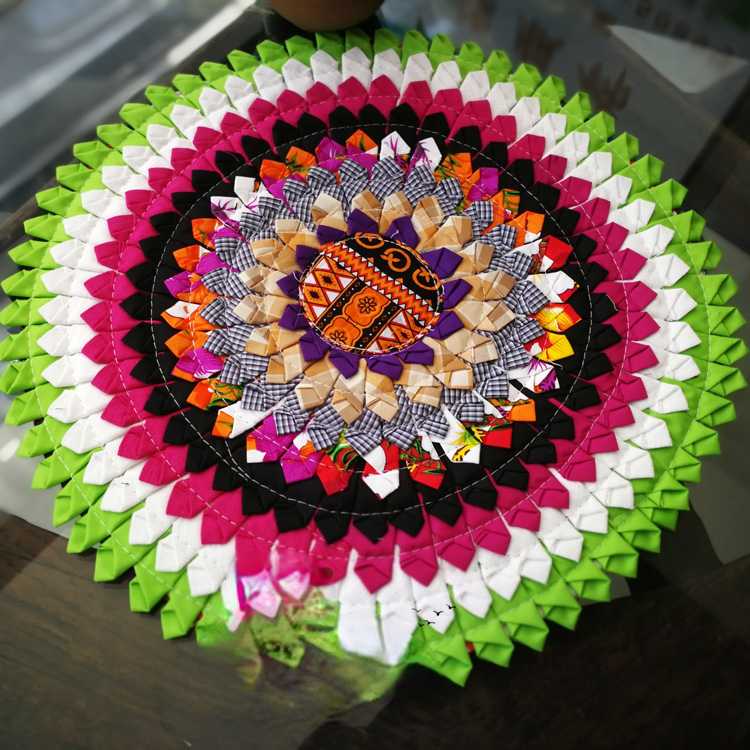 Ethnic Flower Cloth Splicing Nine-Ring Cushion Mahogany Sofa Seat Cushion Classical Round Non-Slip Household Chair Cushion