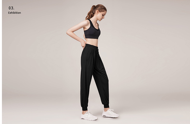 Quick Drying Loose Fit Slim Sweatpants Women'S Legged Running Fitness Solid Color Pocket High Waist Casual Yoga Pants