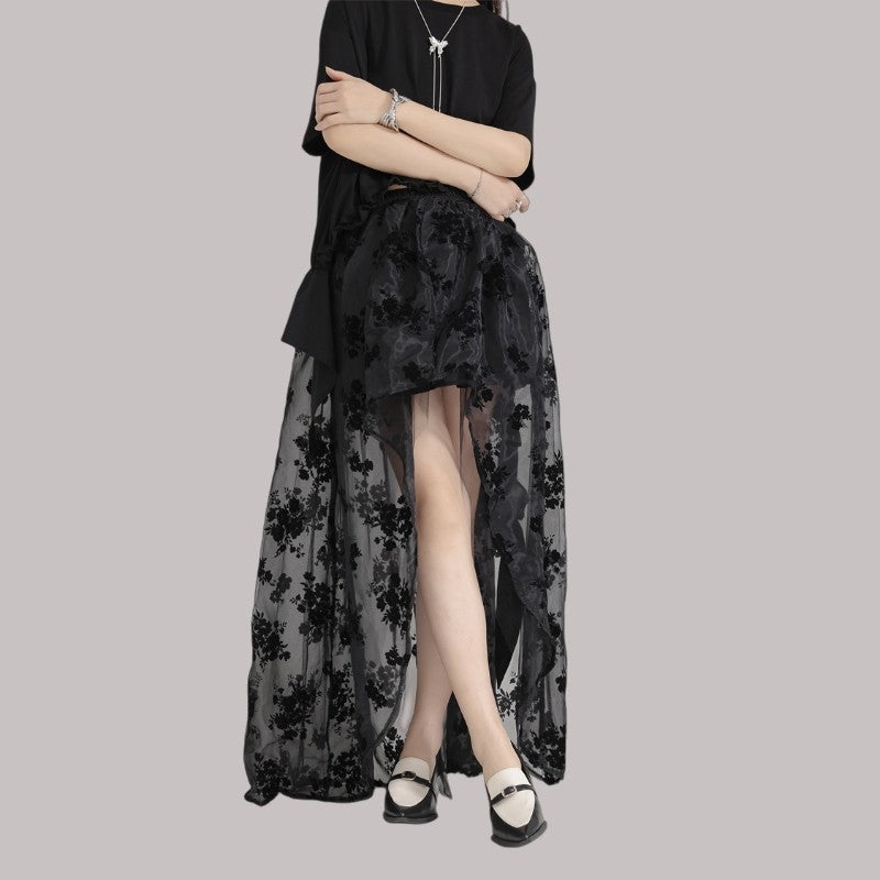 Lace Front Short Back Long Skirt