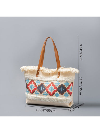 Cosbai - Boho Fringe Tote Bag