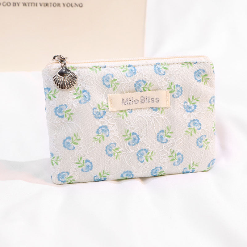 Cute Flower Print Large Capacity Cosmetic Bag