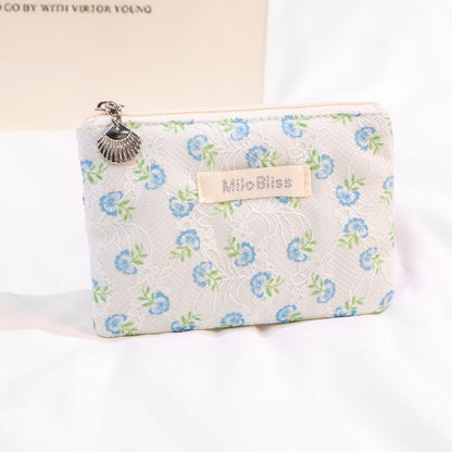 Cute Flower Print Large Capacity Cosmetic Bag