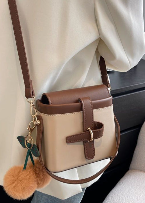 Mini Crossbody Two Tone PU Leather Shoulder Bag