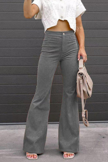 Corduroy Pocketed Flare Pants