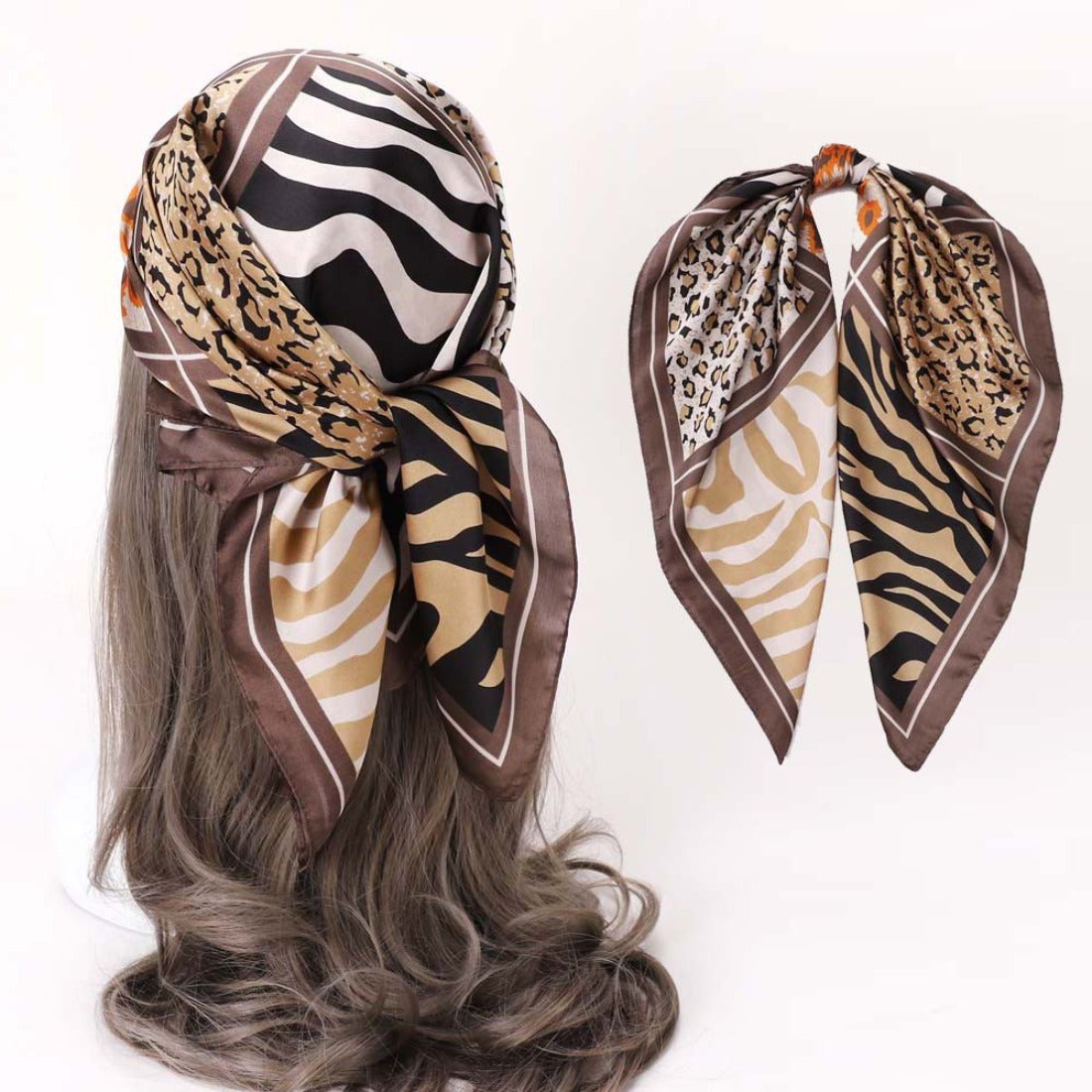 Scarvii - Leopard and Zebra Print Square Scarf