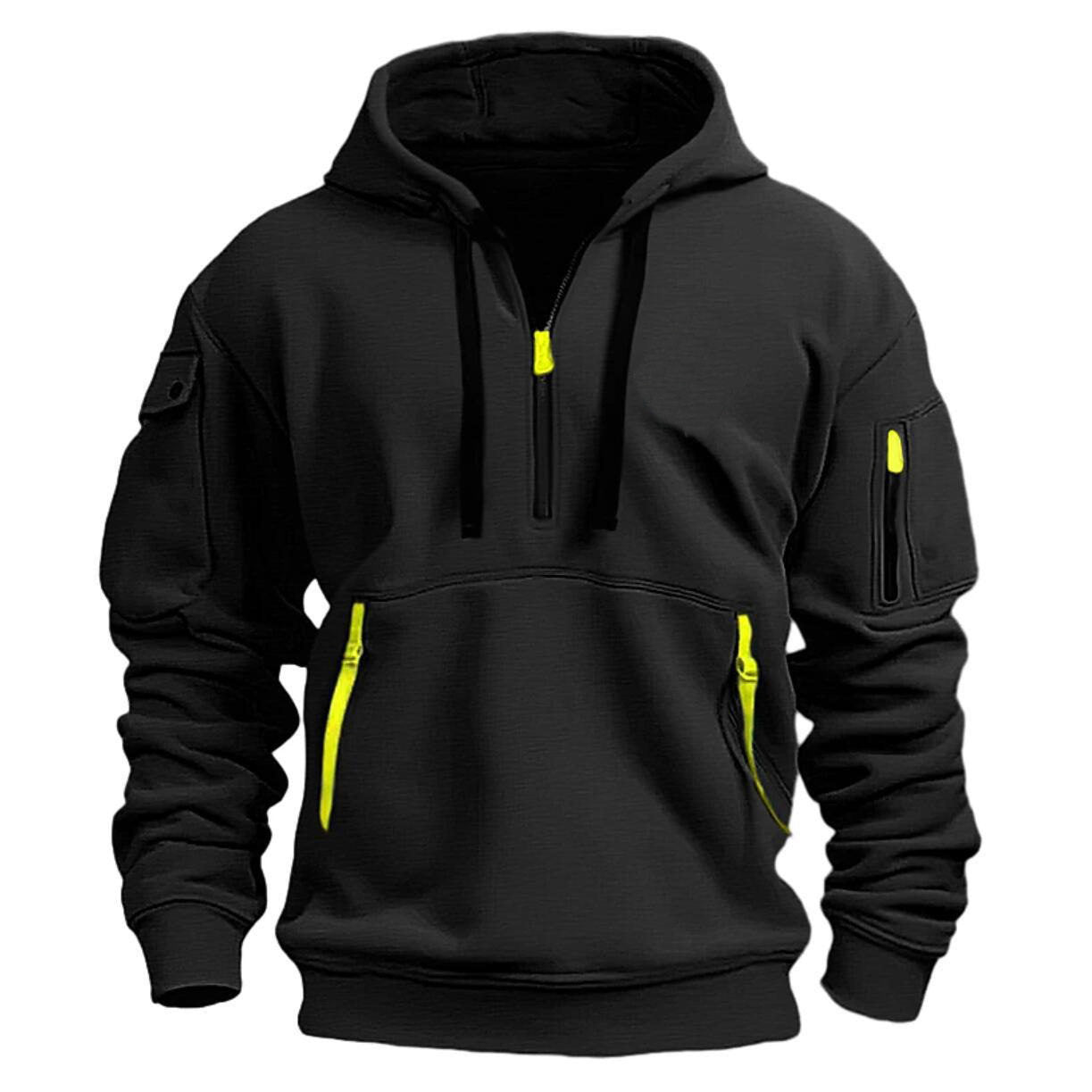 Men's Hooded Zip-Up Sweatshirt With Pockets Jacket