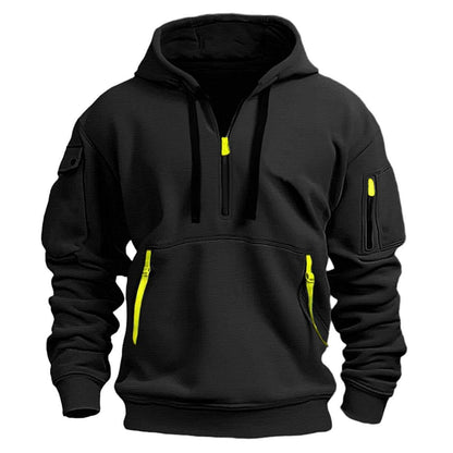Men's Hooded Zip-Up Sweatshirt With Pockets Jacket
