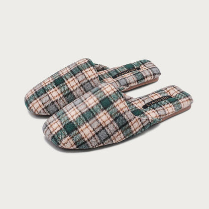 Plaid Color Block Soft Simple Slippers
