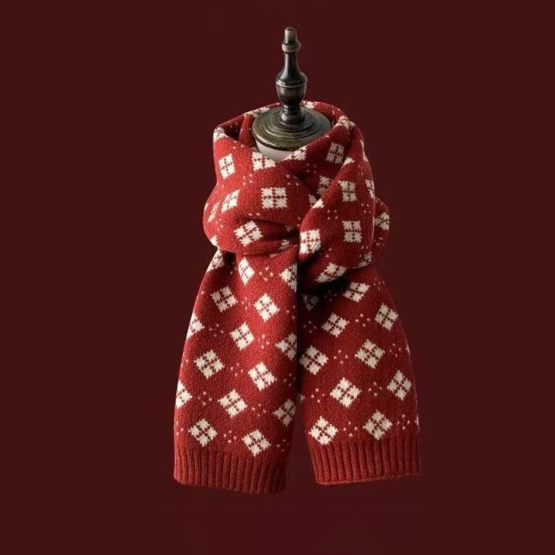 Christmas Reindeer Soft Thick Warm Knit Scarf
