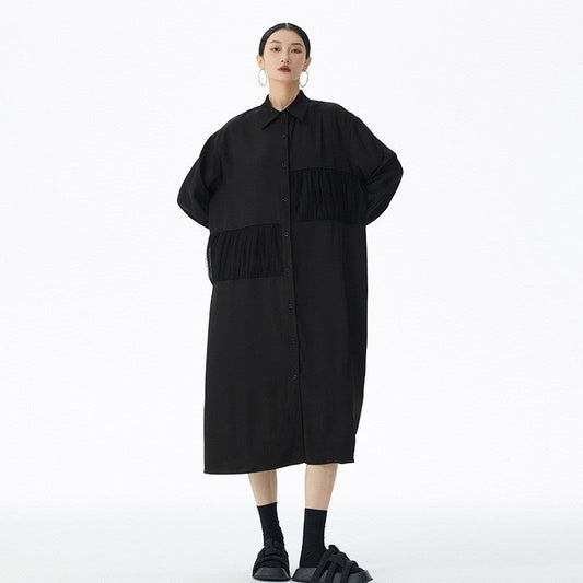 Solid Color Cotton Polyester Loose Vintage Trench Coat