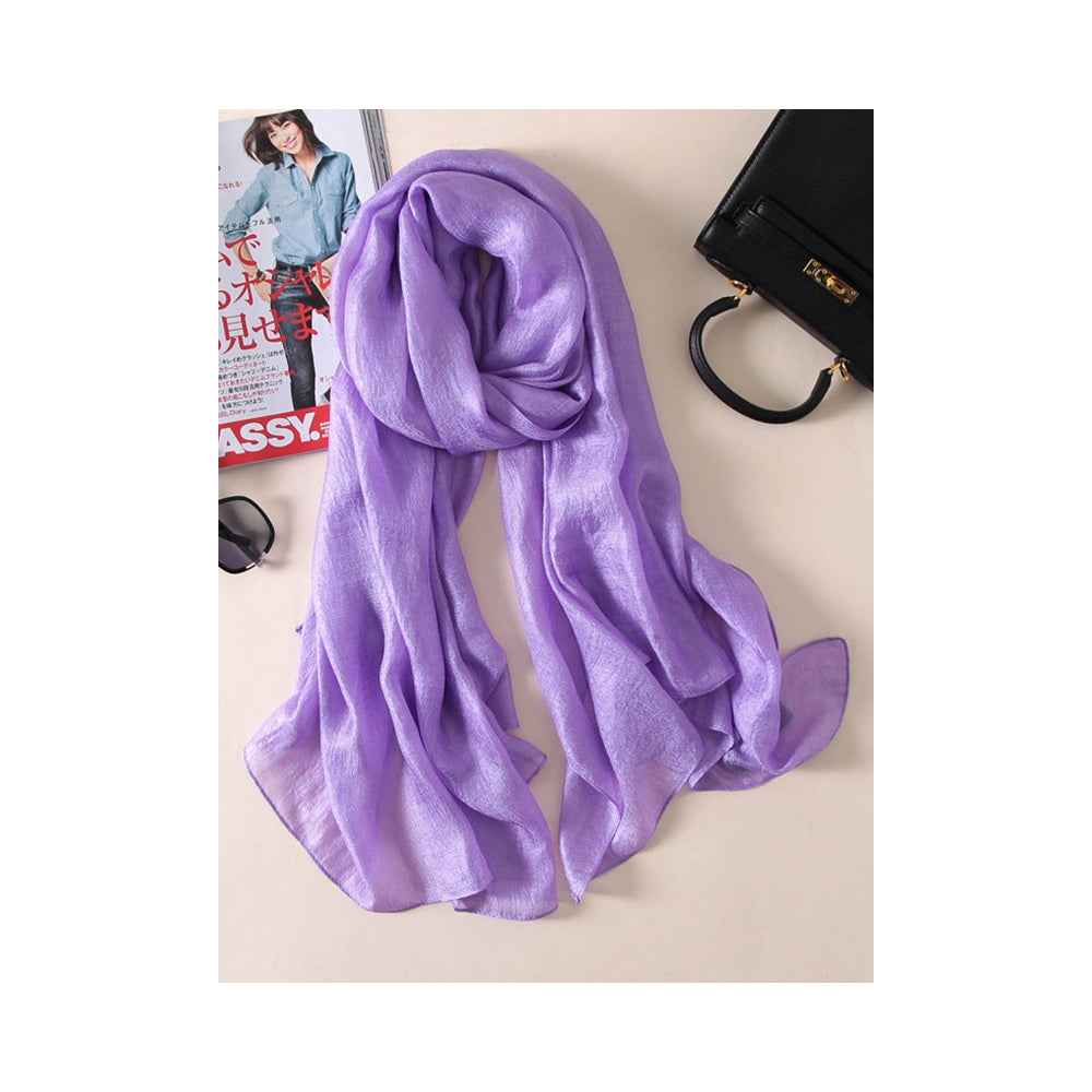 Casual Solid Color Keep Warm Sun Protection Silk Shawl&Scarf