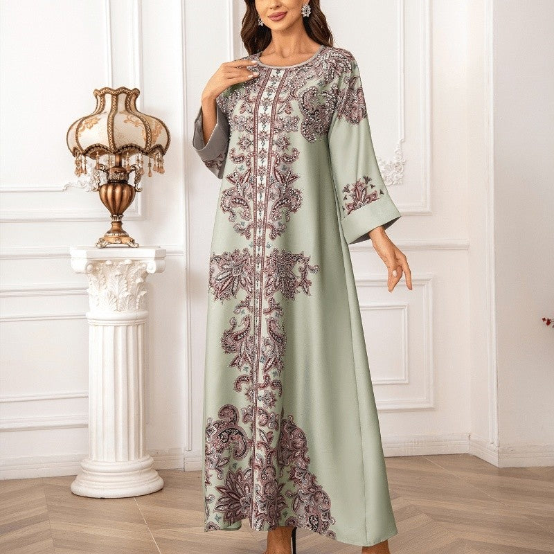 Muslim Robe Crystal Bead Printing
