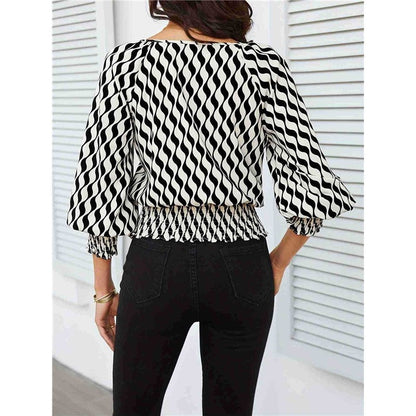 Women's Short Sleeve Color Block Print T-Shirt