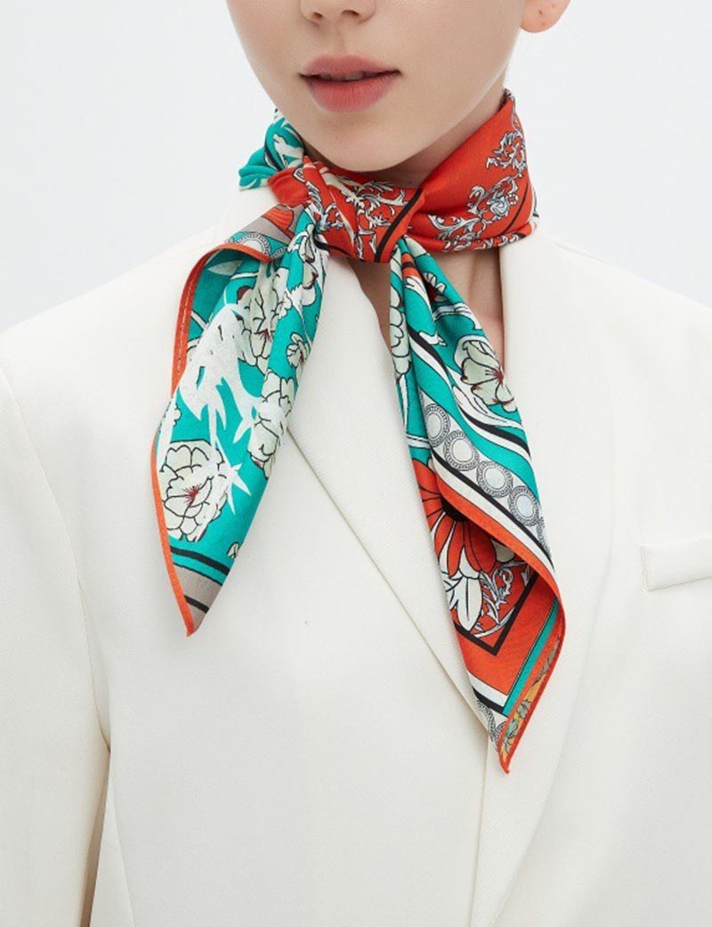 Vintage Floral Patchwork Square Scarf
