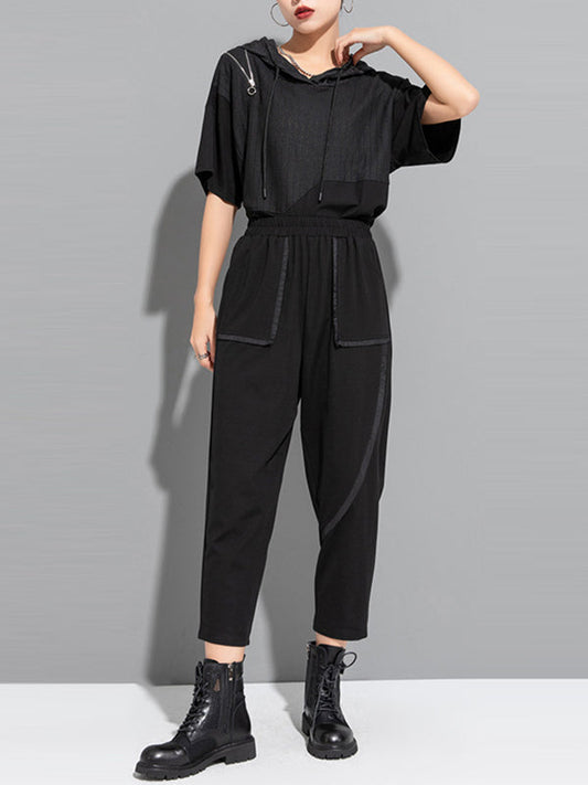 Harem Pants Ninth Pants Solid Color Split-Joint Casual Pants Bottoms Ninth Pants