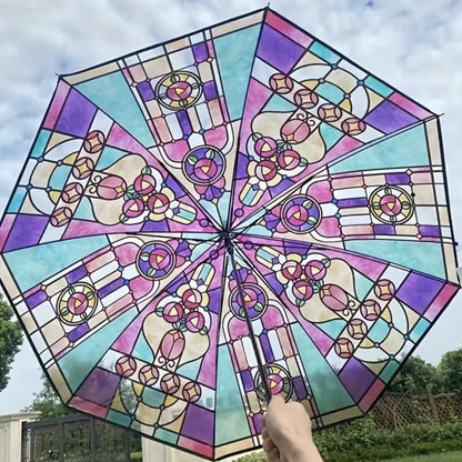 Rano - Stained Glass Pattern Transparent Umbrella