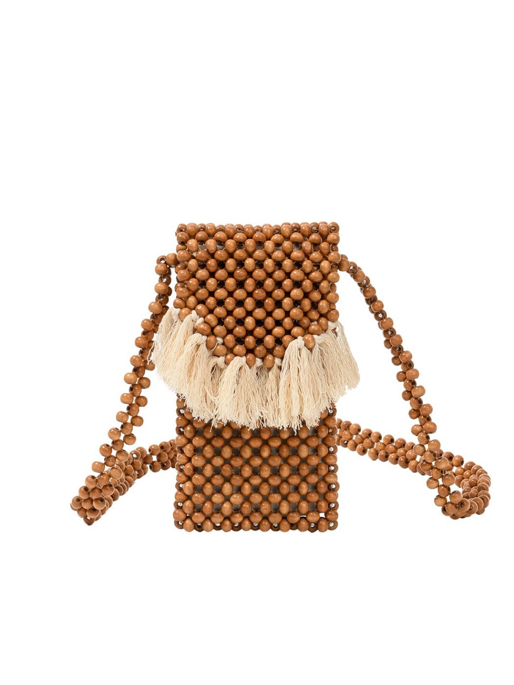 Cosbai - Beaded Woven Mini Crossbody Bag - Boho &amp; Charm
