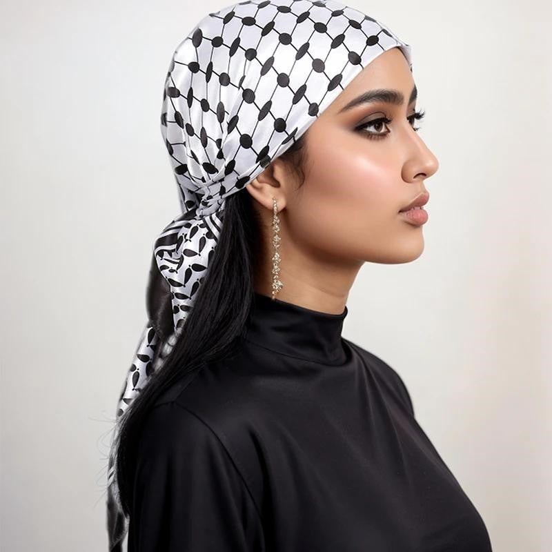 Simulated Silk Code Printed Handkerchief