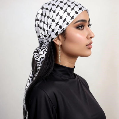 Simulated Silk Code Printed Handkerchief